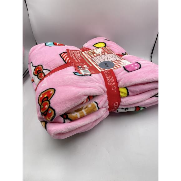 Hello Kitty Holiday Pink Christmas Candyland Twin Blanket 60”x90" NEW WITH TAGS - Picture 2 of 5